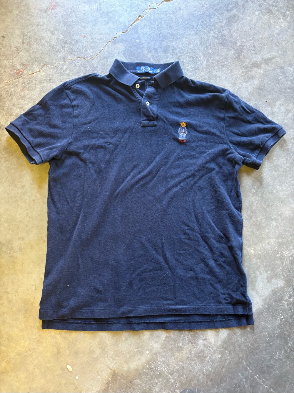 Ralph Lauren Navy Polo with Embroidered Bear